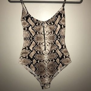 Rattle snake print body suit